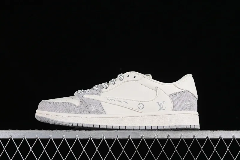 All categories Air Jordan Jordan series basketball shoes Air Jordan 1 Low High-end customized low-top sneakers Travis Scott x Fragment Design x Jordan Air Jordan 1 Low OG SP AJ1 Joe 1 LV fog gray denim low-top cultural casual sneakers LJ5188-004